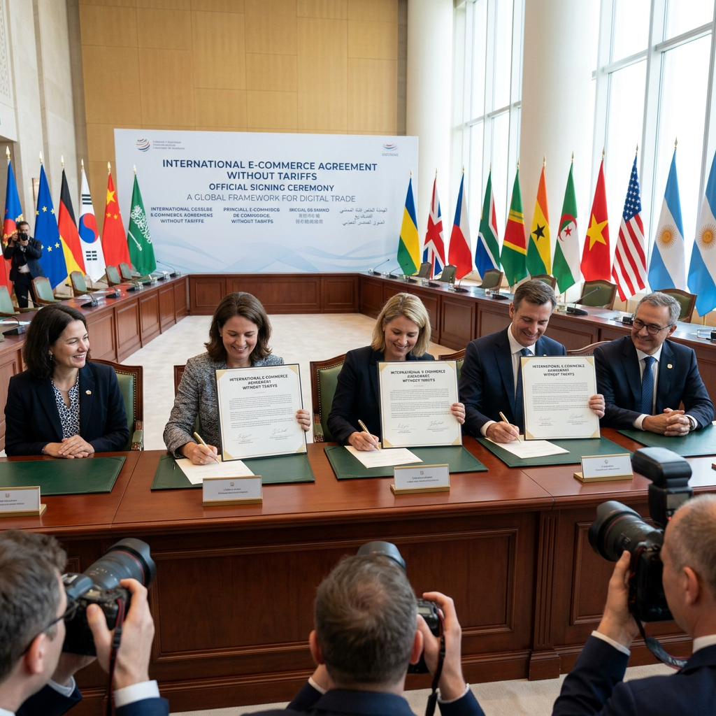 International e-commerce agreement without tariffs signing