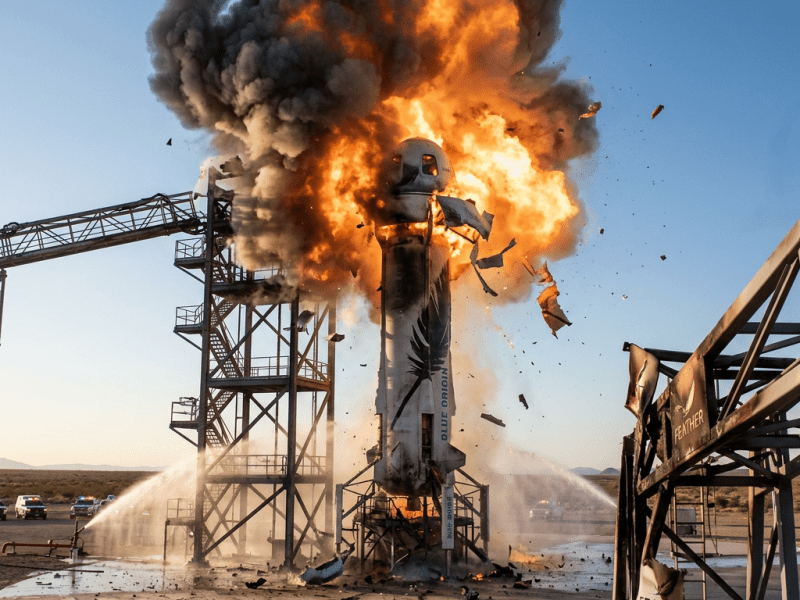 Blue Origin sufre un duro revés tras la explosión de un cohete que daña gravemente su plataforma de lanzamiento