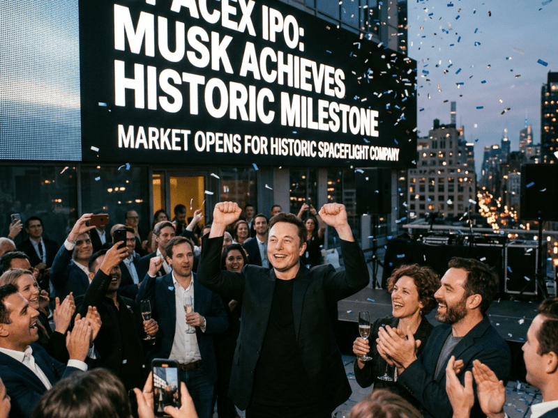 SpaceX debuta en bolsa superando los 2 billones de dólares y convierte a Elon Musk en el primer trillonario del mundo