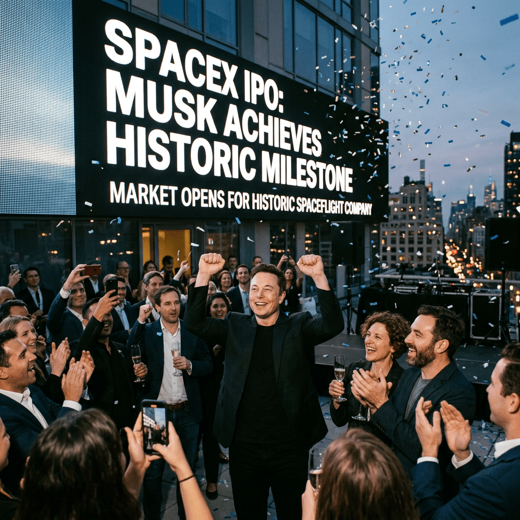 SpaceX debuta en bolsa superando los 2 billones de dólares y convierte a Elon Musk en el primer trillonario del mundo