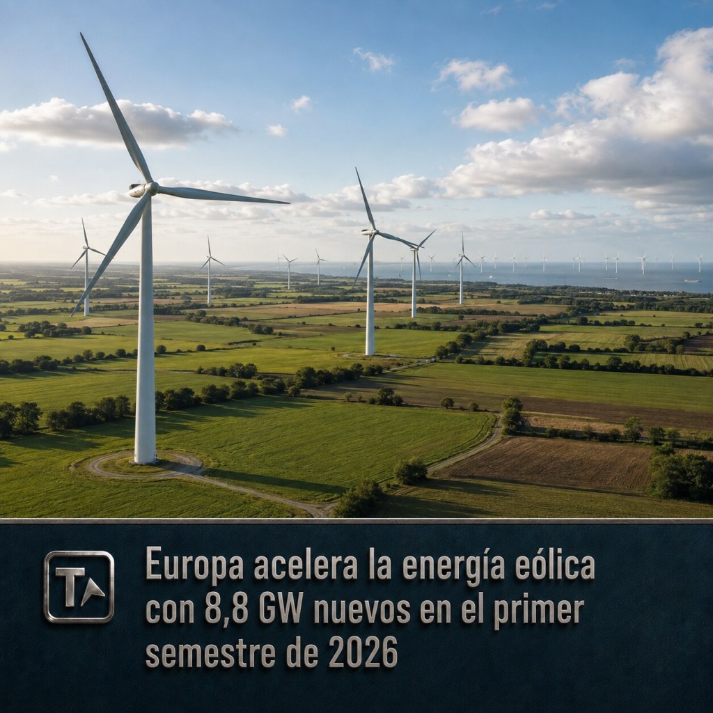 Europa acelera la energía eólica con 8,8 GW nuevos en el primer semestre de 2026