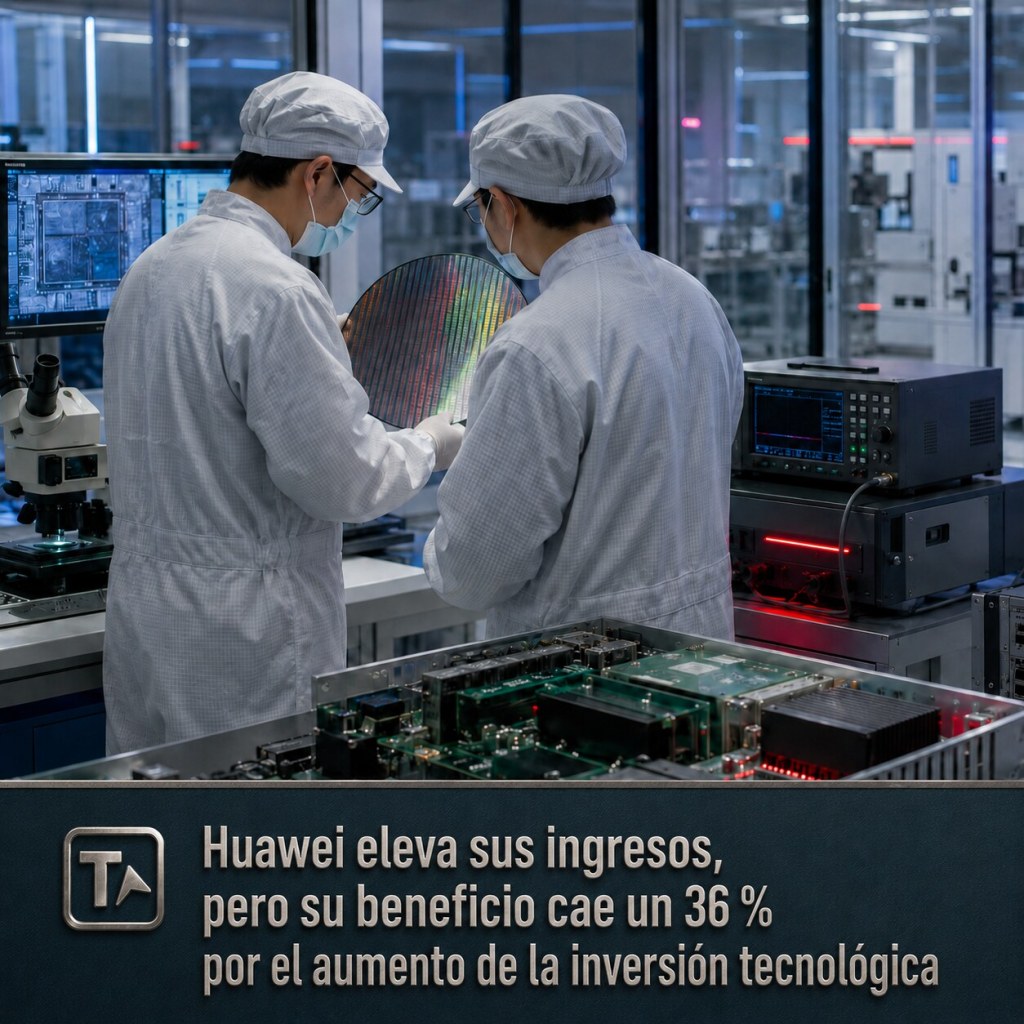 Huawei eleva sus ingresos, pero su beneficio cae un 36 % por el aumento de la inversión tecnológica