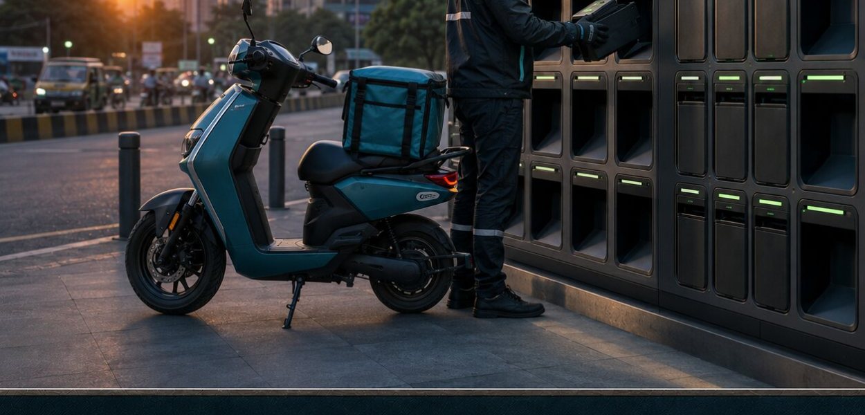 Portada de TecnoAp21 sobre la inversión de Magna en la red de intercambio de baterías de Yuma en India